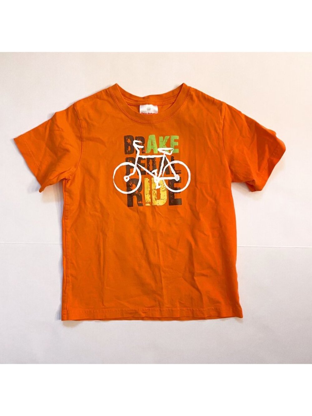 Hanna Andersson Orange Bike Tee, Size 8